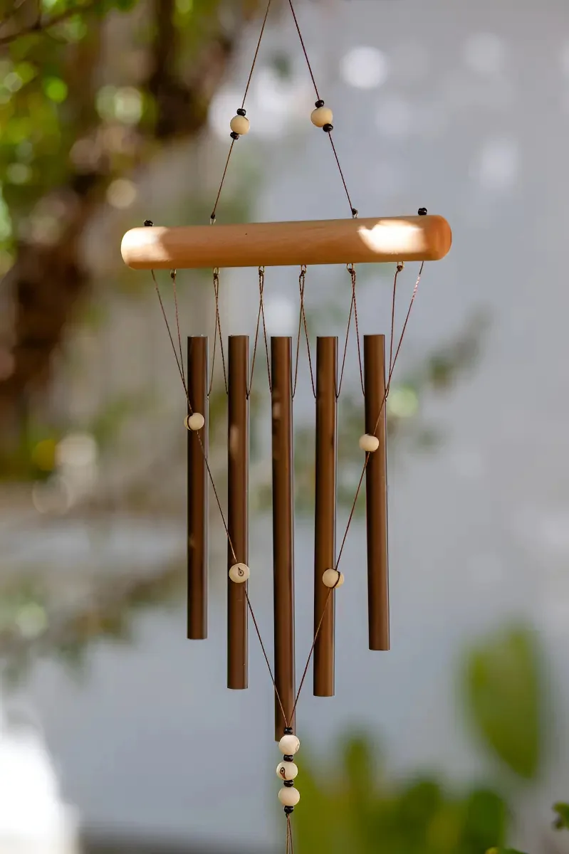 Sino dos Ventos MB T P Bronze 56cm Madeira e Metal Decorativo