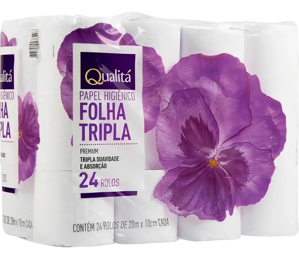 Papel Higiênico Folha Tripla Qualitá 20m Com 24 Unidades