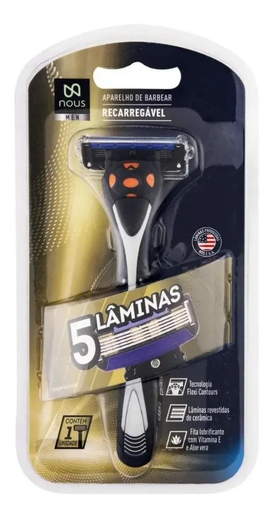 Aparelho Descartável Recarregável Nous Men 5 Lâminas 1 Un