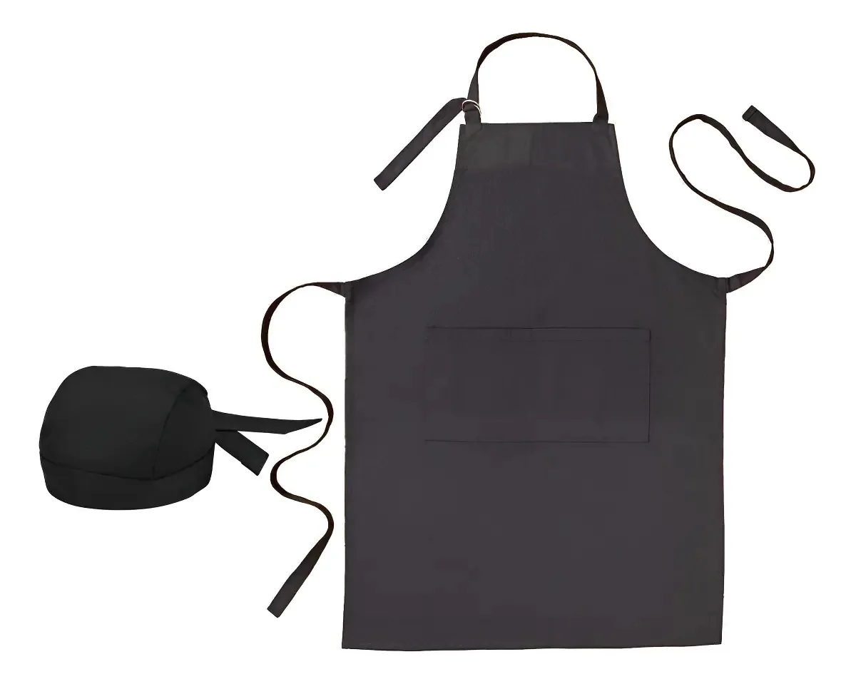 Avental Oxford Com Bandana, Bolso Uniformes Chef Bar Garçom