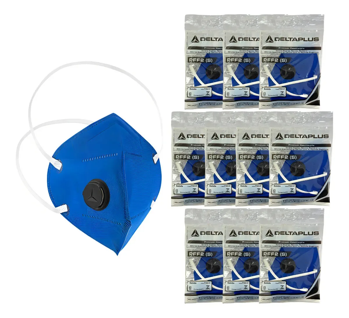 Kit 10 Máscara PFF2 N95 Delta Plus Pro Agro Válvula Carvão Ativo