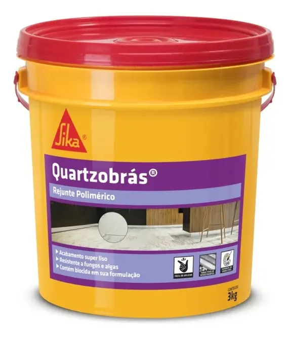 Rejunte Polimérico Quartzobrás Cinza Portland 3kg Antifúngico