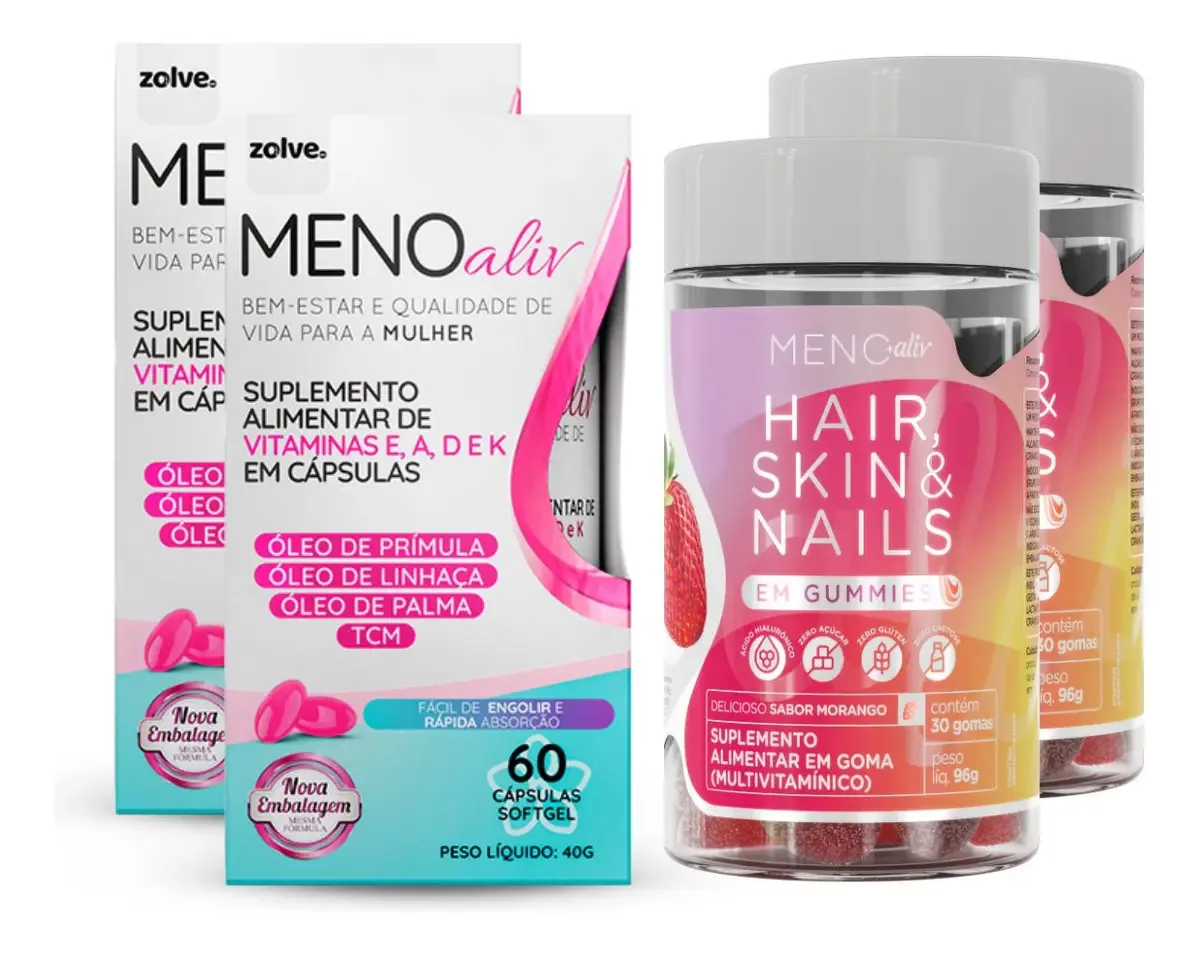 Kit Zolve Labs Vitaminas Gummy e Cápsulas Ômega Para Beleza e Bem-Estar Feminino