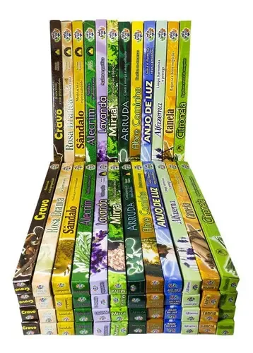 Incensos Atacado India Brasil Combo Com 60 Caixas 12 Aromas Fragrância Sortidos
