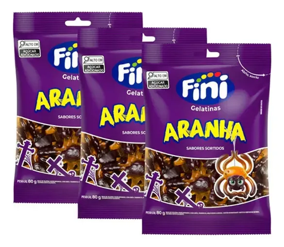 Kit C/ 3 Aranhas De Gelatina Guloseimas Docinhos De Festa