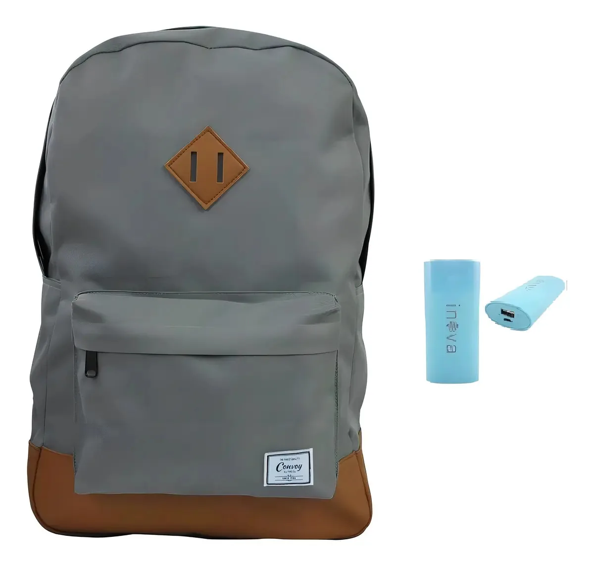 Mochila Bolsa Casual Cinza Unissex Carregador Portátil