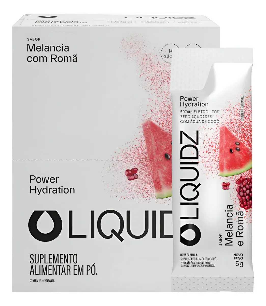 Liquidz Eletrólitos Isotônico Zero Açúcar 14 Sachês Melancia