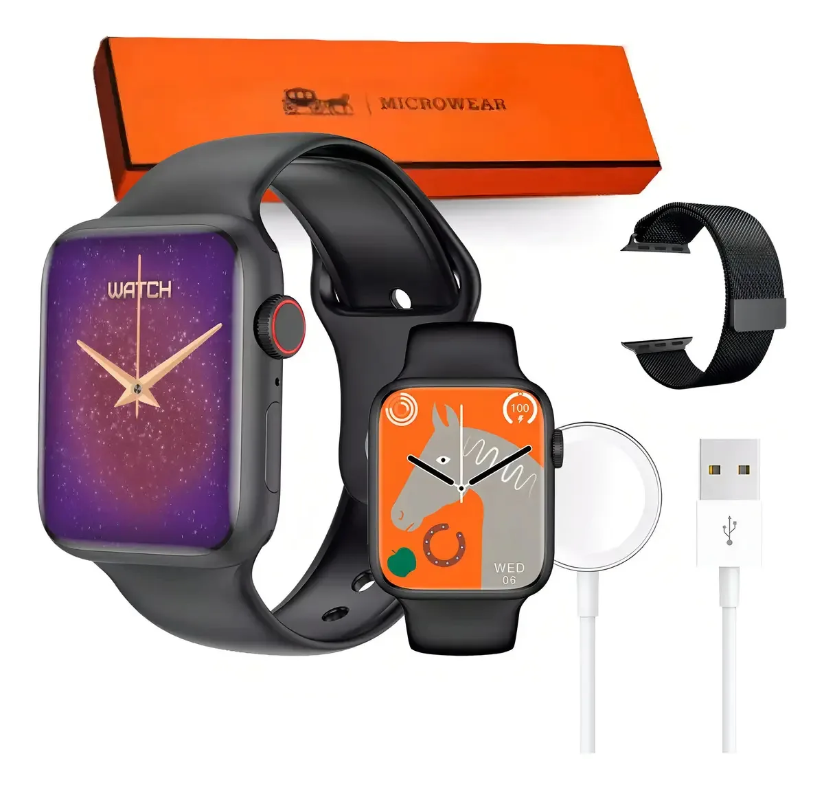 Smartwatch W59 Mini 41mm Gps Nfc Caixa Preto