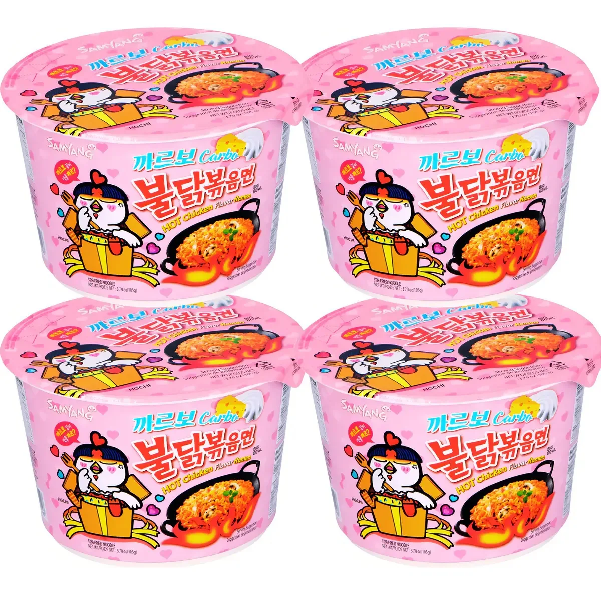 Kit 4 Big Copo Bowl Lamen Coreano Samyang Carbonara