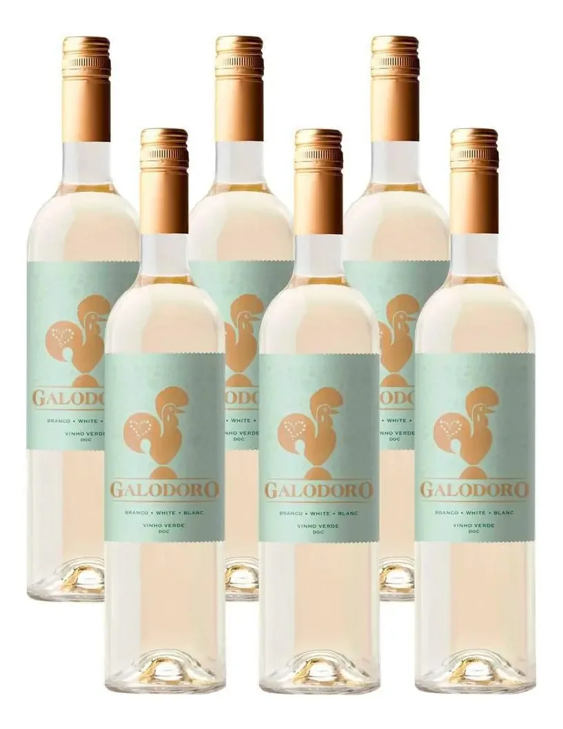 Kit 06 Unidades Vinho Galodoro Branco Doc Vinho Verde 750ml
