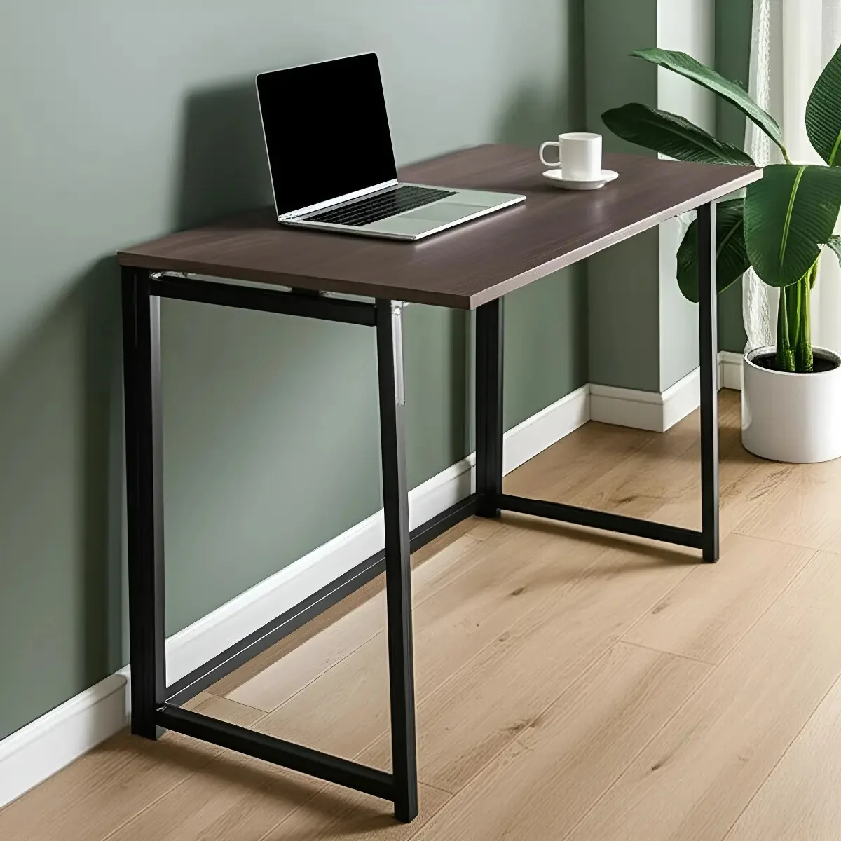 Mesa Escrivaninha Dobravel Apoio Estudo Trabalho Notebook Pc Cor Marrom-escuro