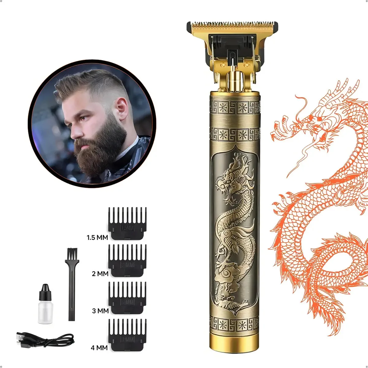 Máquina De Cortar Cabelo Dragão Buda Profissional - Valecom