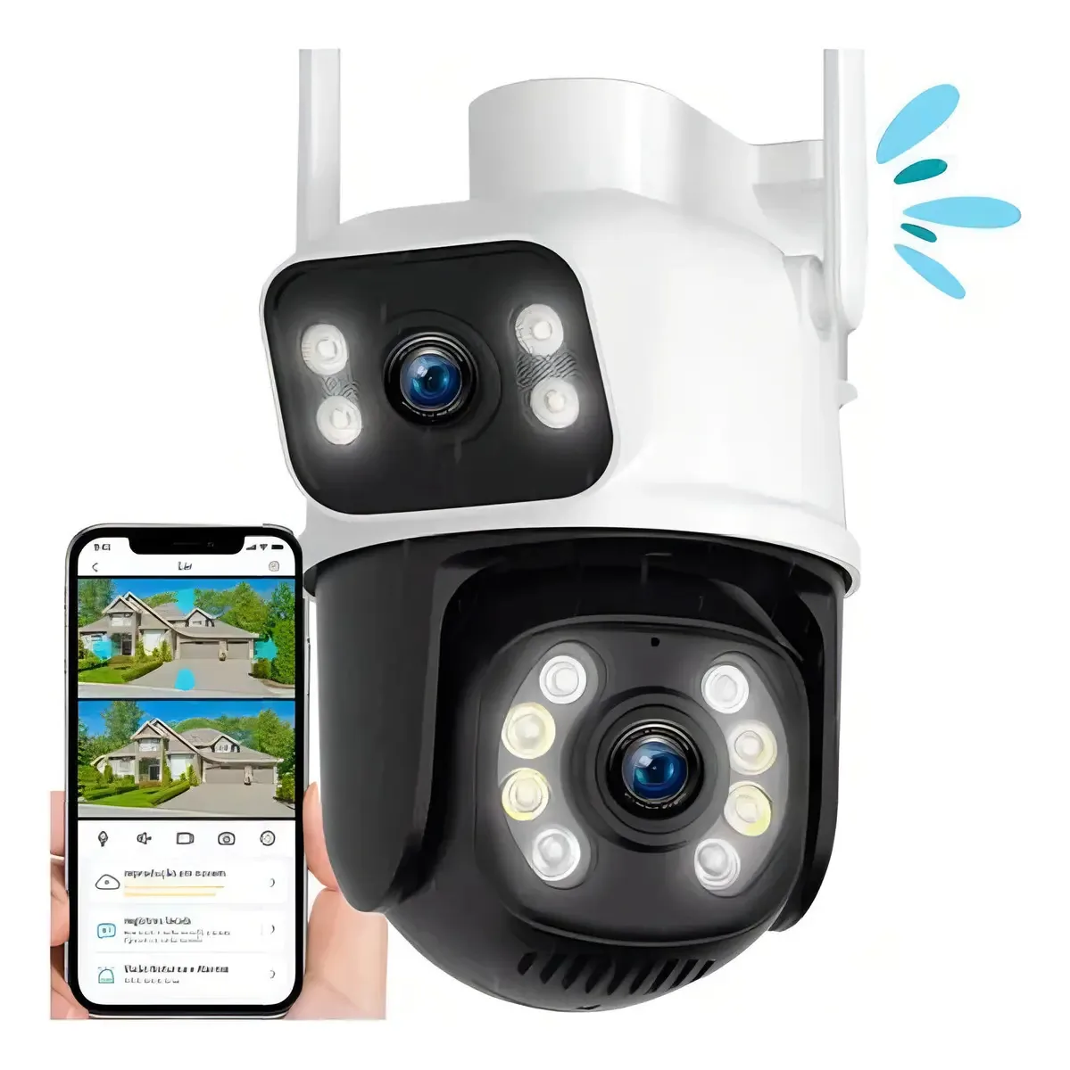 Câmera Segurança Fixa + Móvel Zoom 8x Noturna