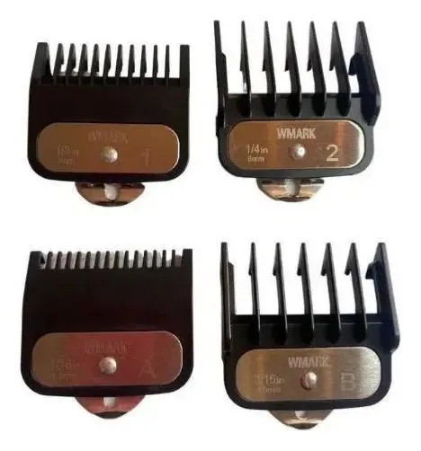 Kit 4 Pentes Guia Disfarce Premium Wmark Maquina Corte Preto