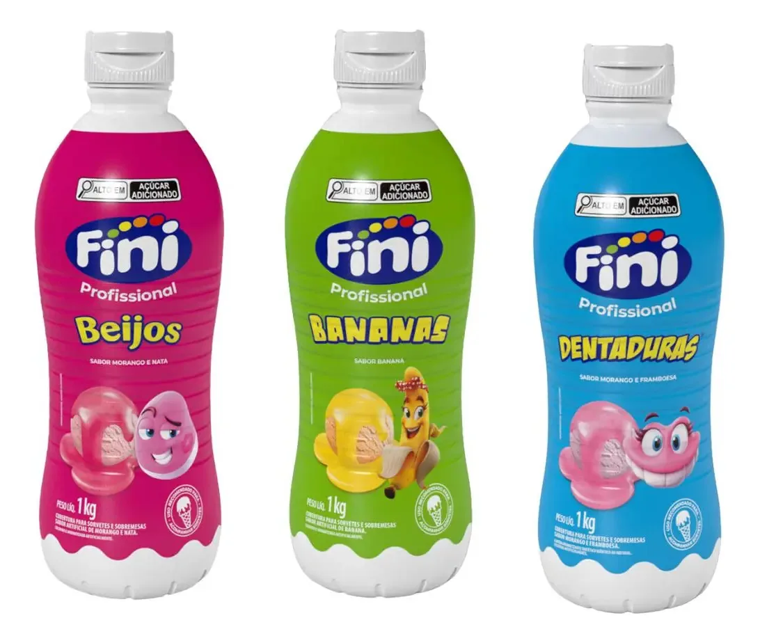 Kit 3 Calda Cobertura P/sorvetes/sobremesas 1kg Fini