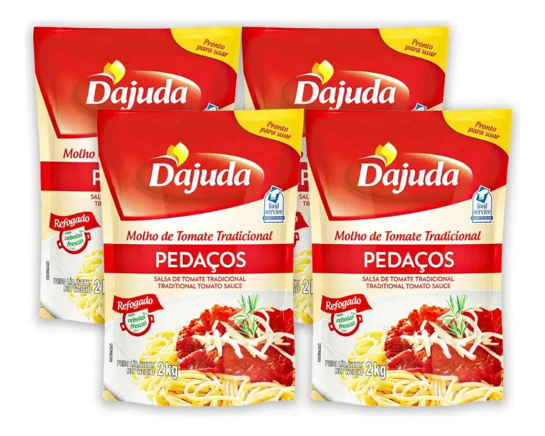 4un Molho De Tomate Com Pedaços Dajuda 2kg Para Receitas