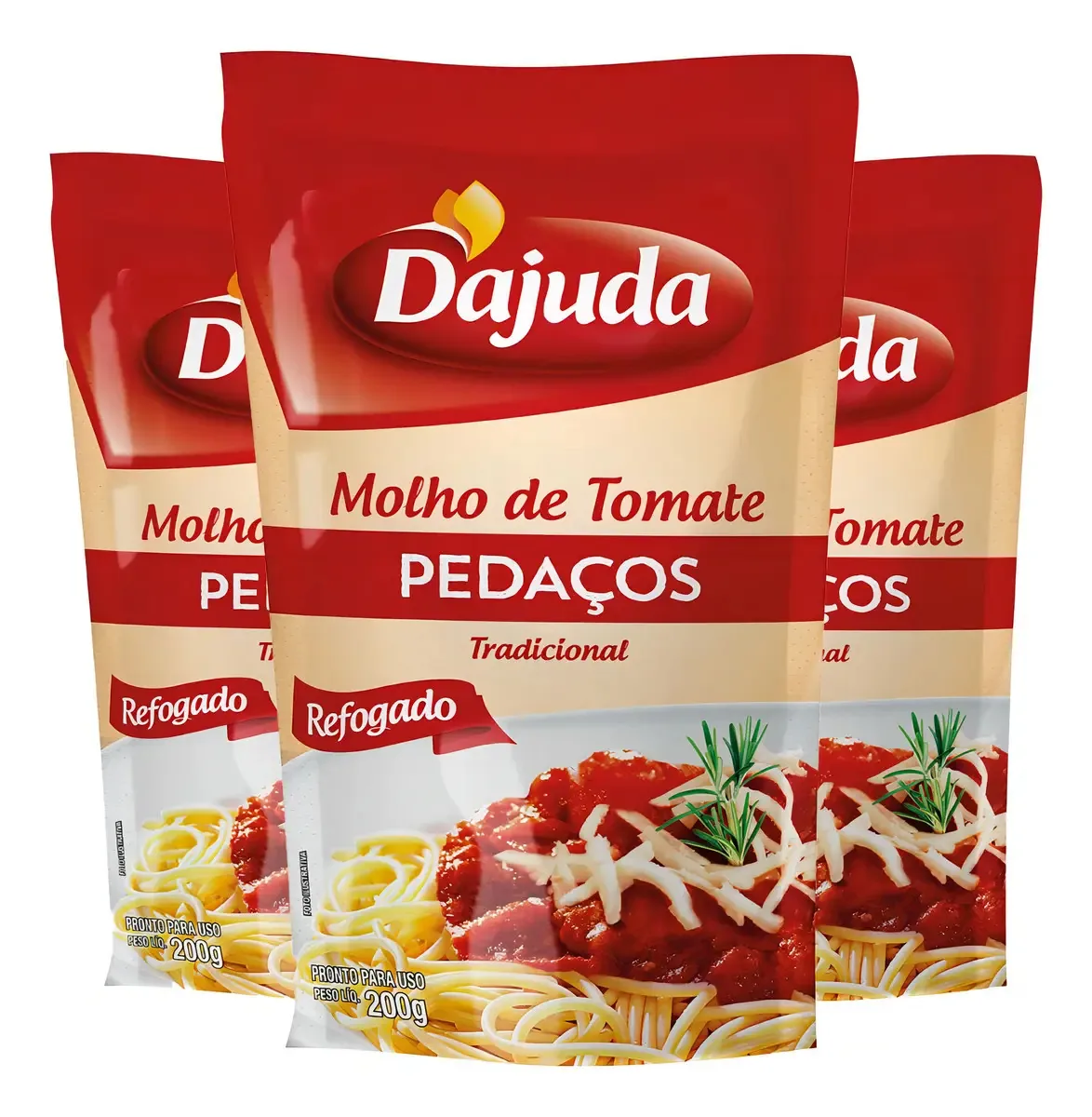 3un Molho De Tomate Com Pedaços Dajuda 200g Para Receitas
