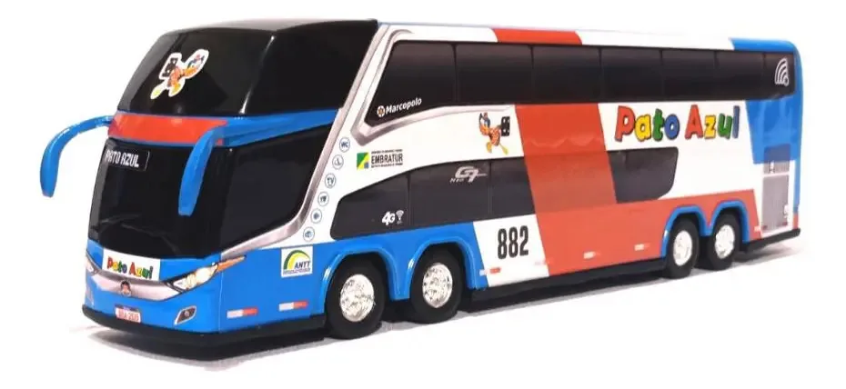 Brinquedo Miniatura Ônibus Antigo Pato Azul Coleções 30cm