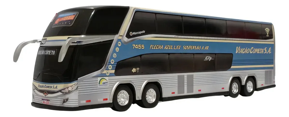 Brinquedo Miniatura Ônibus Cometa Antigo 2 Andares