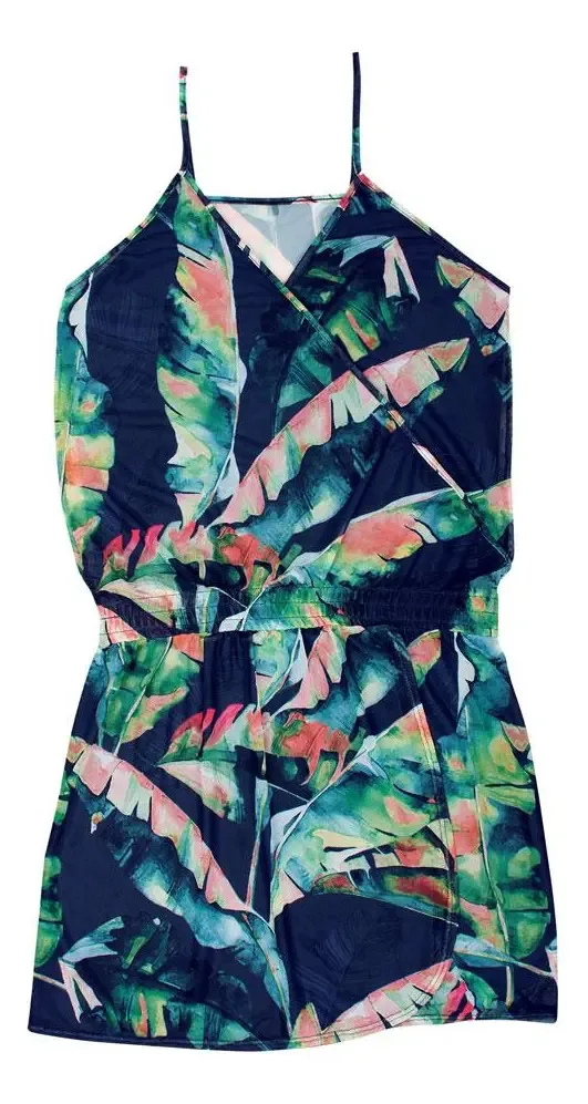 Vestido Praia Tule Estampa Double She Tamanho G