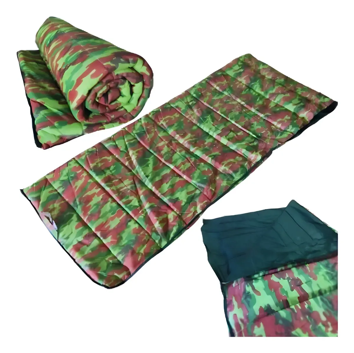 Colchonete Saco de Dormir Fa Duo Camp Solteiro Retangular Camuflado