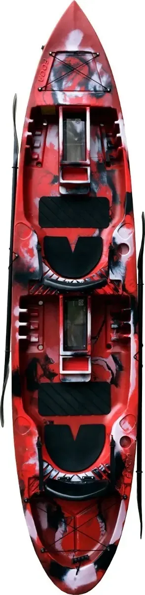 Caiaque Duplo New Foca Standard Caiaker + 2 Remos Cor Vermelho