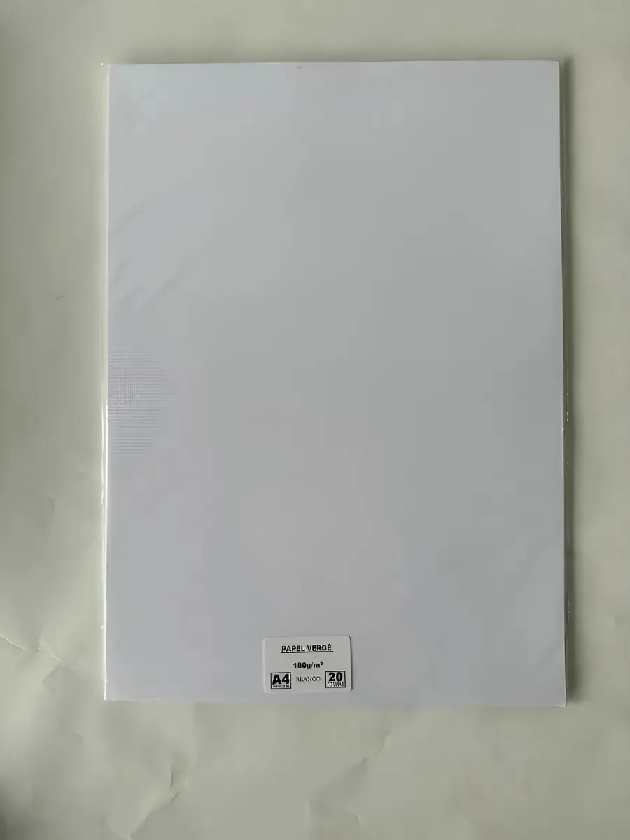 Pacote Papel A4 Vergê Branco 180g 20 Folhas Arte E Impressão