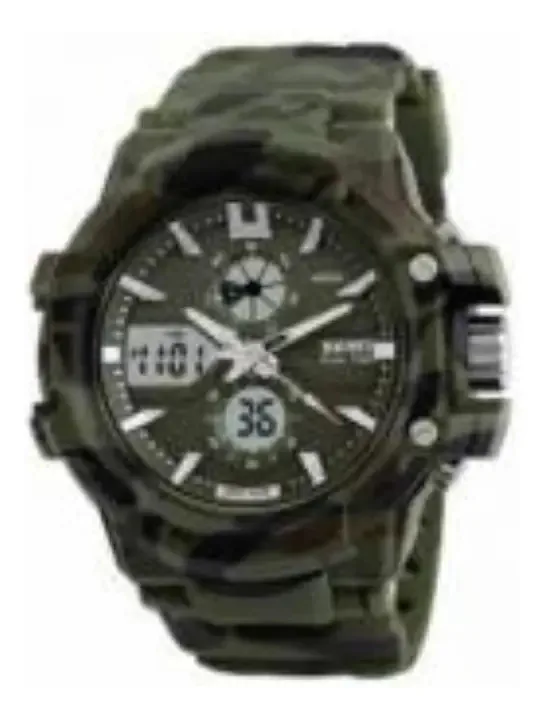 Relogios Masculinos Skmei Anadigi 0990 Verde