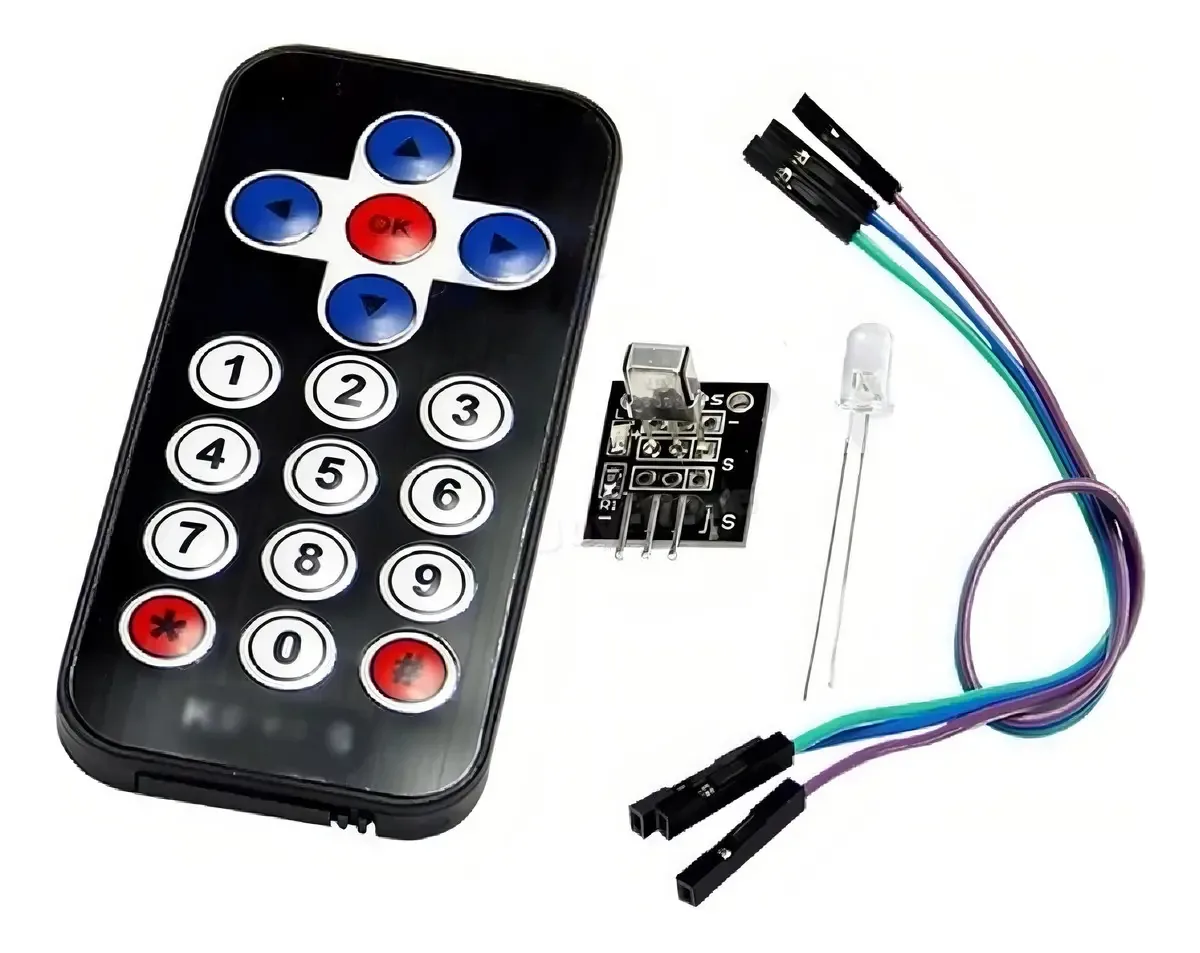 Kit Controle Remoto Mingwu Arduino Receptor IR + Cabos Para Microcontroladores