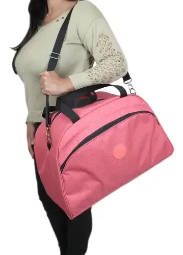 Kit Bolsa De Viagem Feminina Grande E 2 Necessaires M E P Cor Salmão