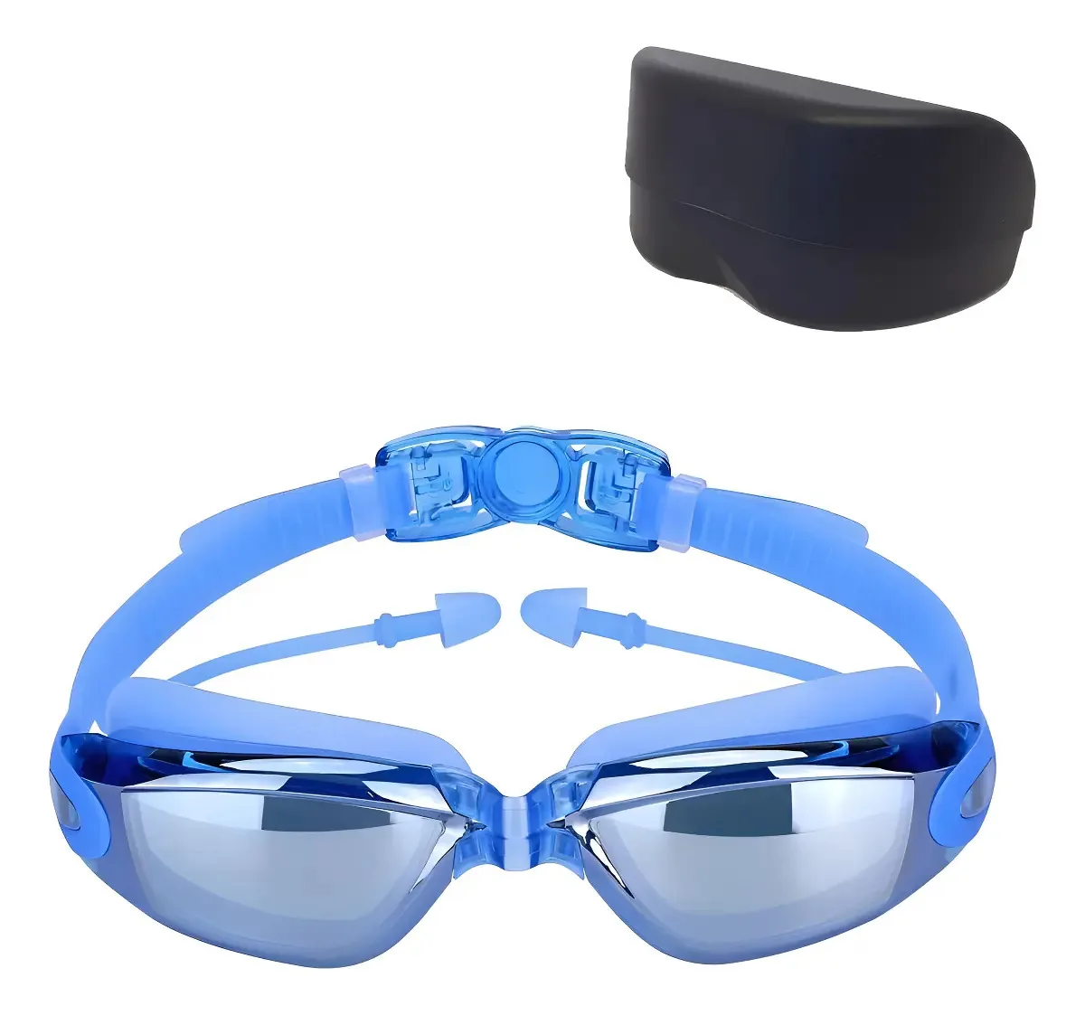 Óculos Natação Mergulho Piscina Com Estojo - Azul