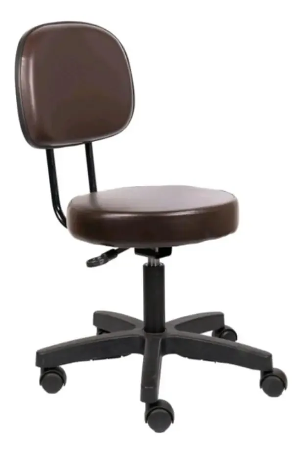 Cadeira Mocho Encosto Secretaria L Duplo Regulagem Altura
