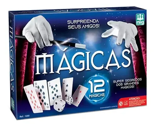Jogo de Mágica Nig Brinquedos com 12 Truques Ilusionismo para Crianças