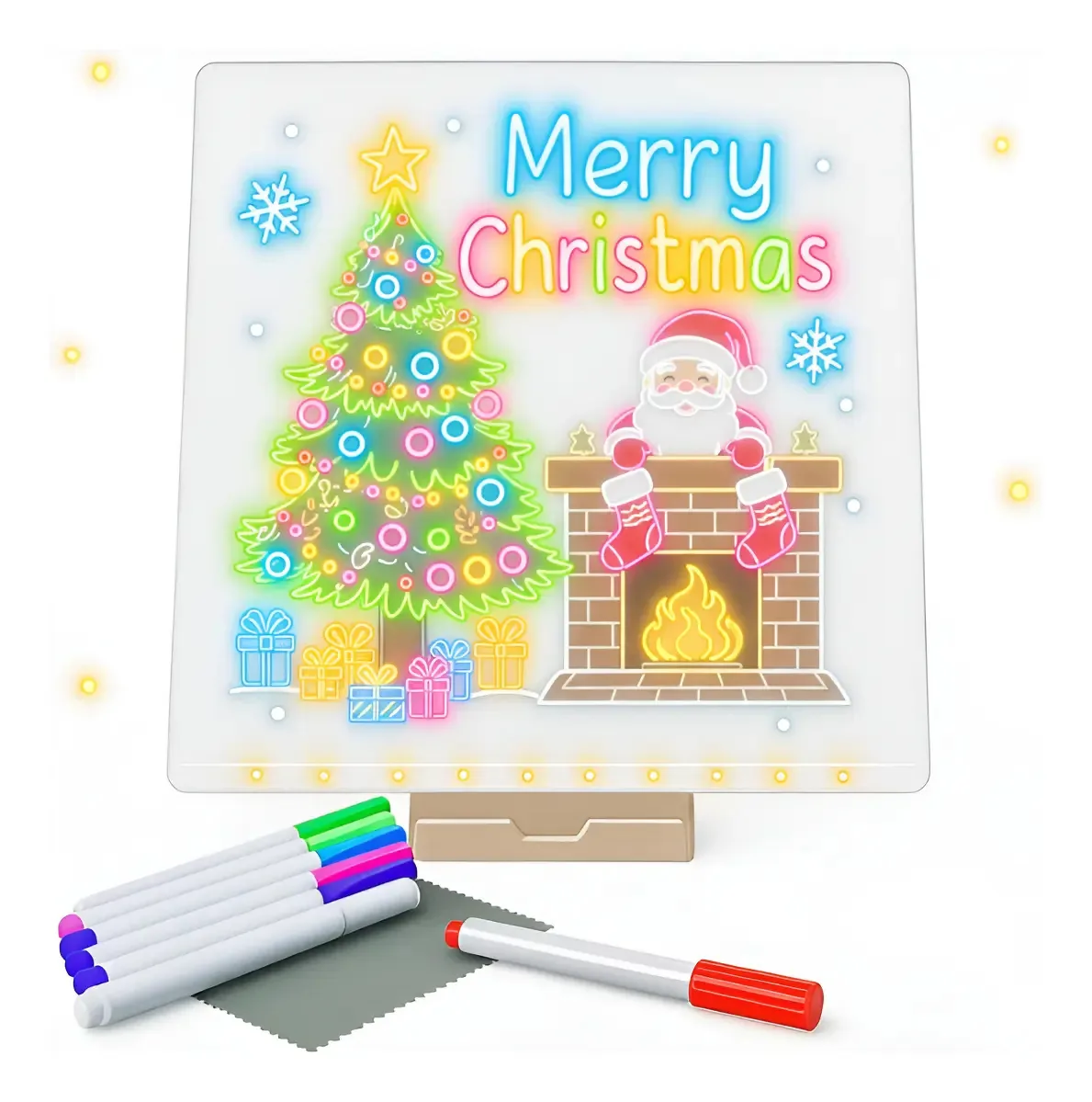 Kit Luminária Led Escrever Quadro Recados E Desenhos 3d 30cm