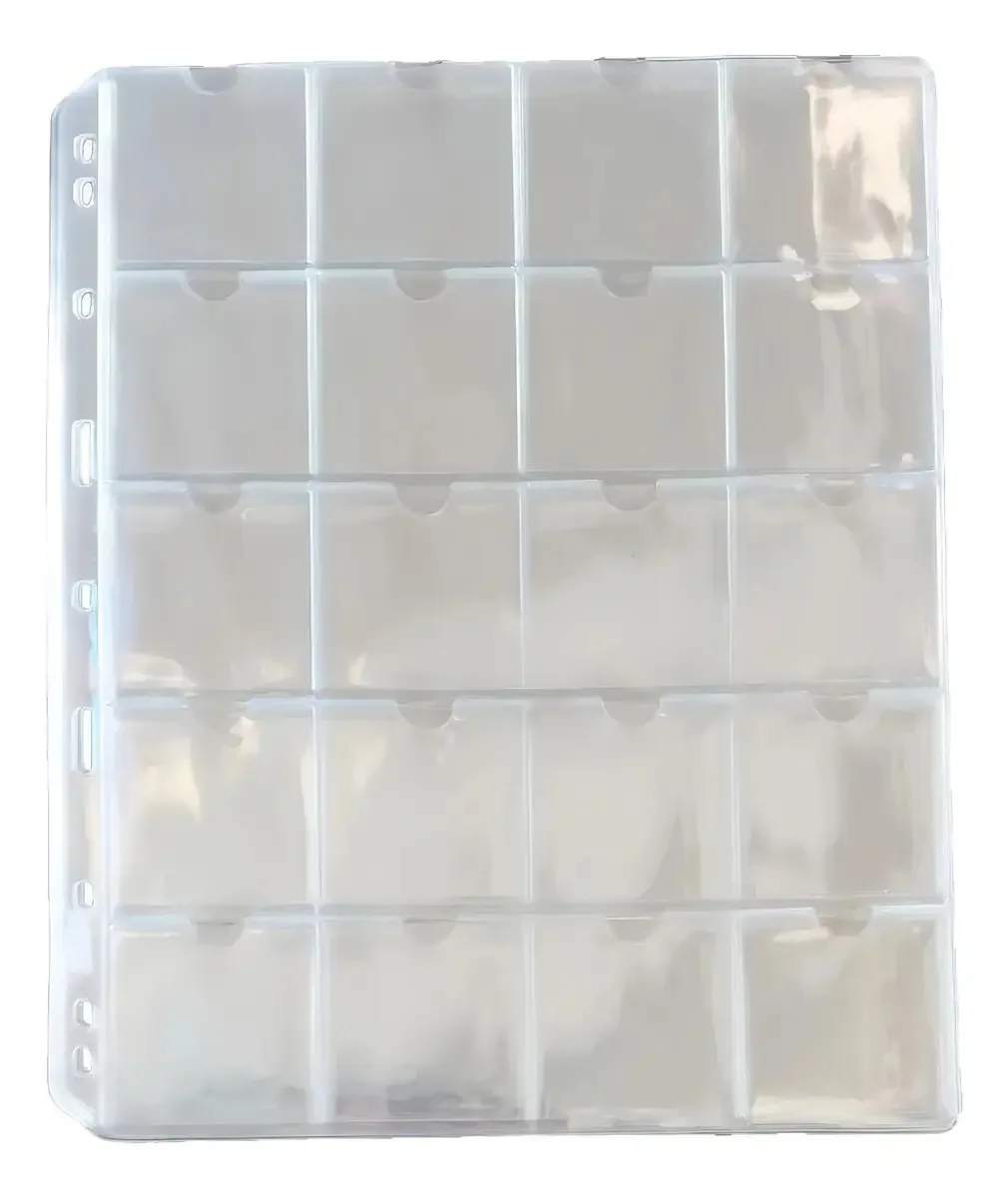 10 Folhas Plastico Para Moedas 20 Divisões Pccb/mingt Sem Cor Outro