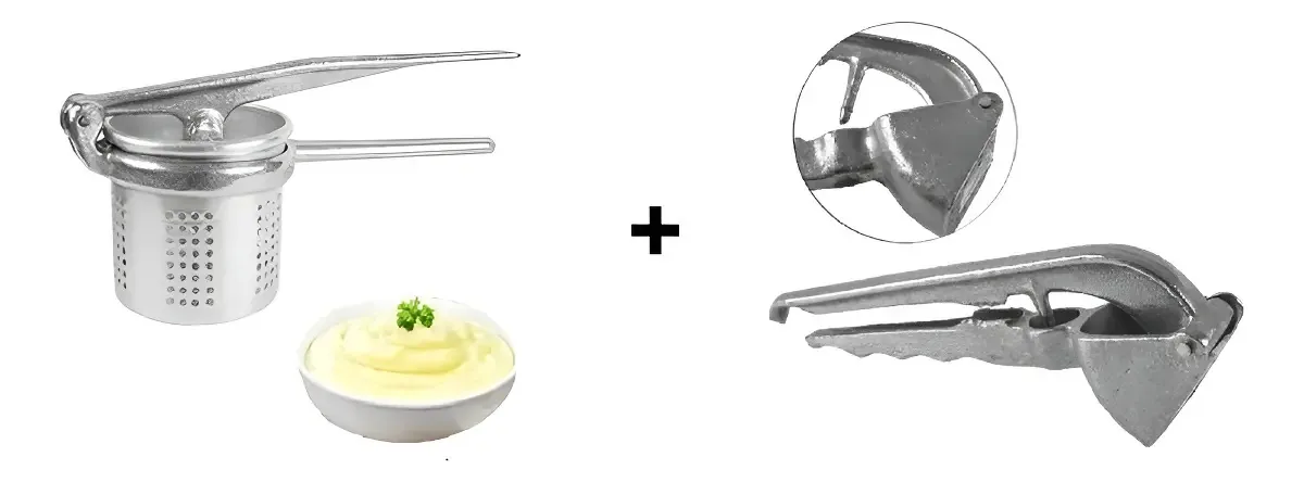 Espremedor de Batatas e Alho M&K Alumínio 7cm