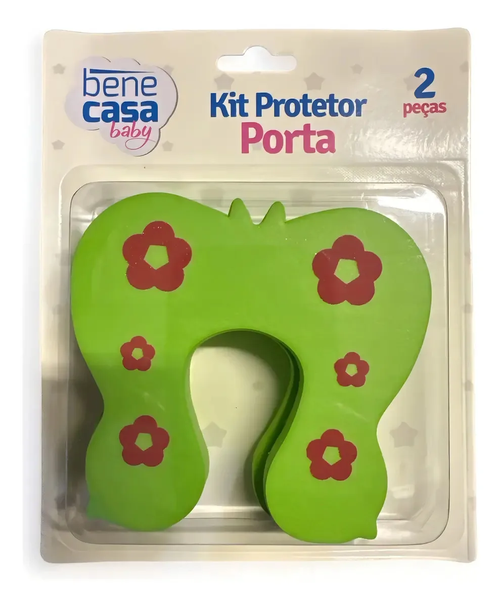 Kit 2 Protetores Porta Bebê Borracha EVA Borboletinha Bene Casa 9.5cm