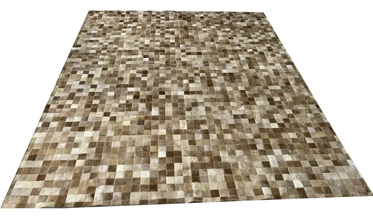 Tapete De Couro Bege 2,00x2,50 Sem Bordas Peça 5x5cm