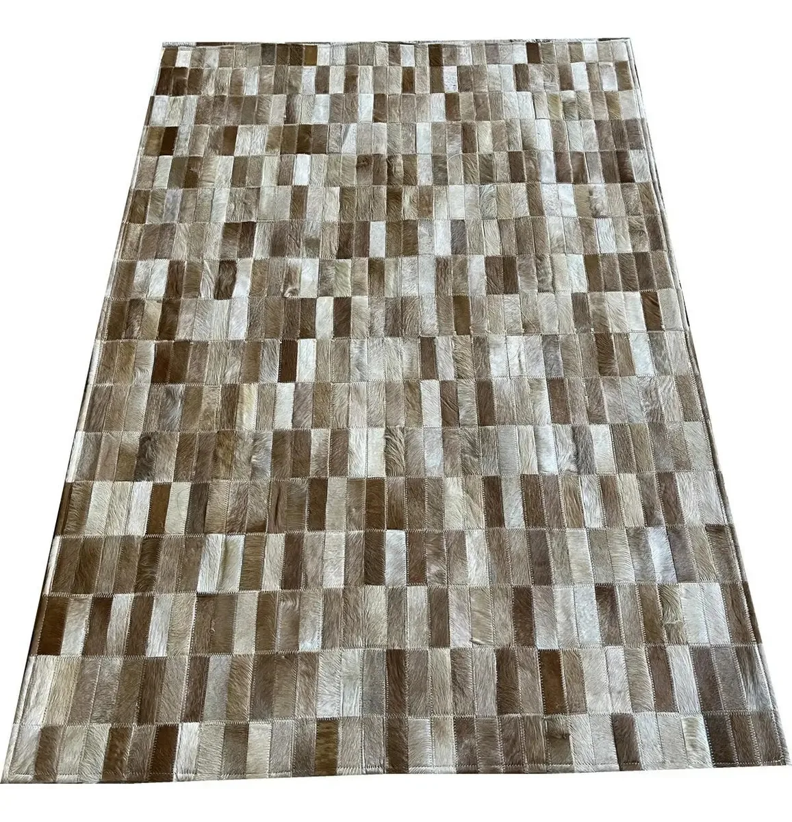 Tapete De Couro Bege 1,00x1,50 Sem Bordas Peça 3x9cm
