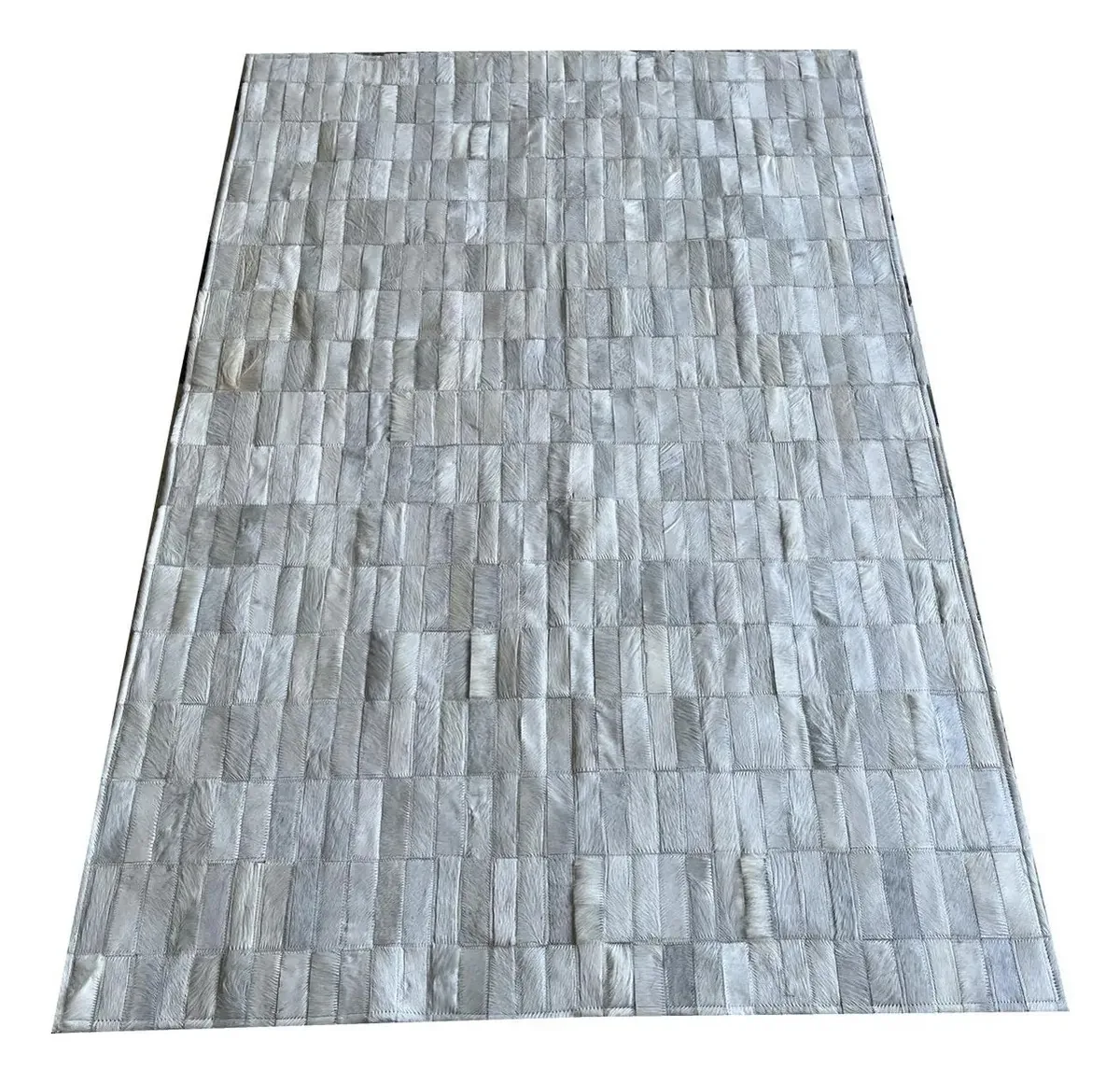 Tapete De Couro Branco 1,00x1,50 Sem Bordas Peça 3x9cm