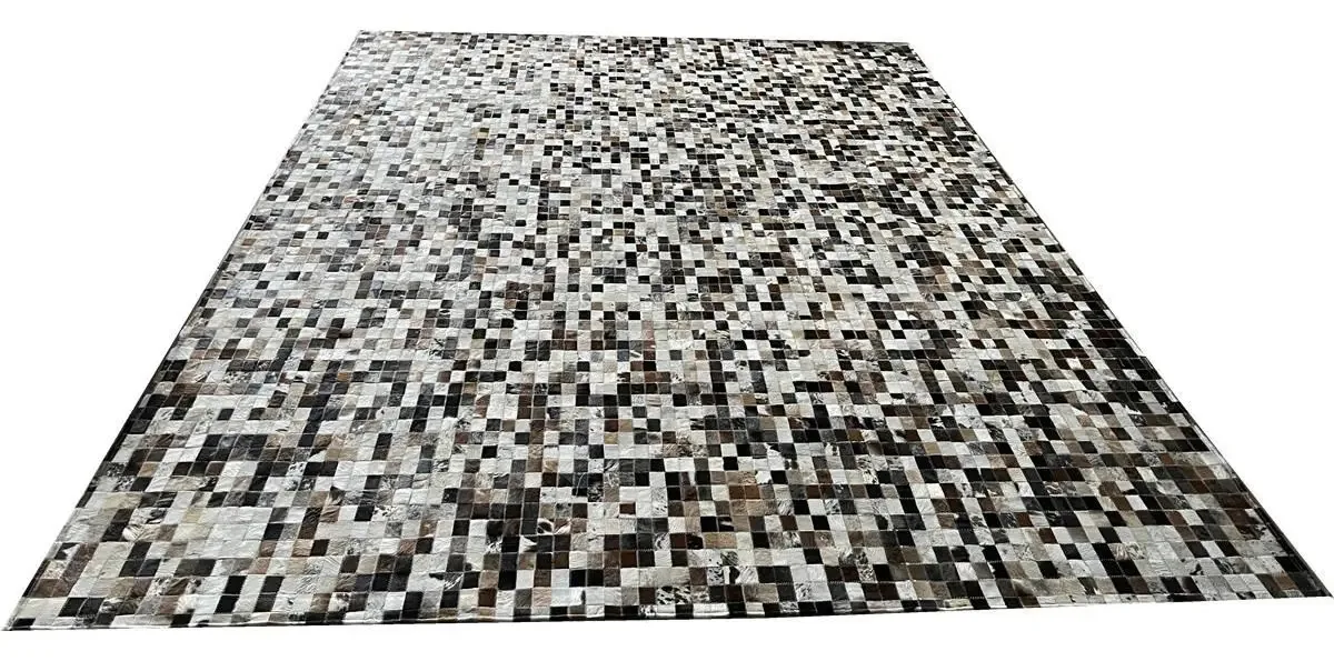 Tapete Couro Bovino Marrom Misto 2,50x3,50 Sem Bordas