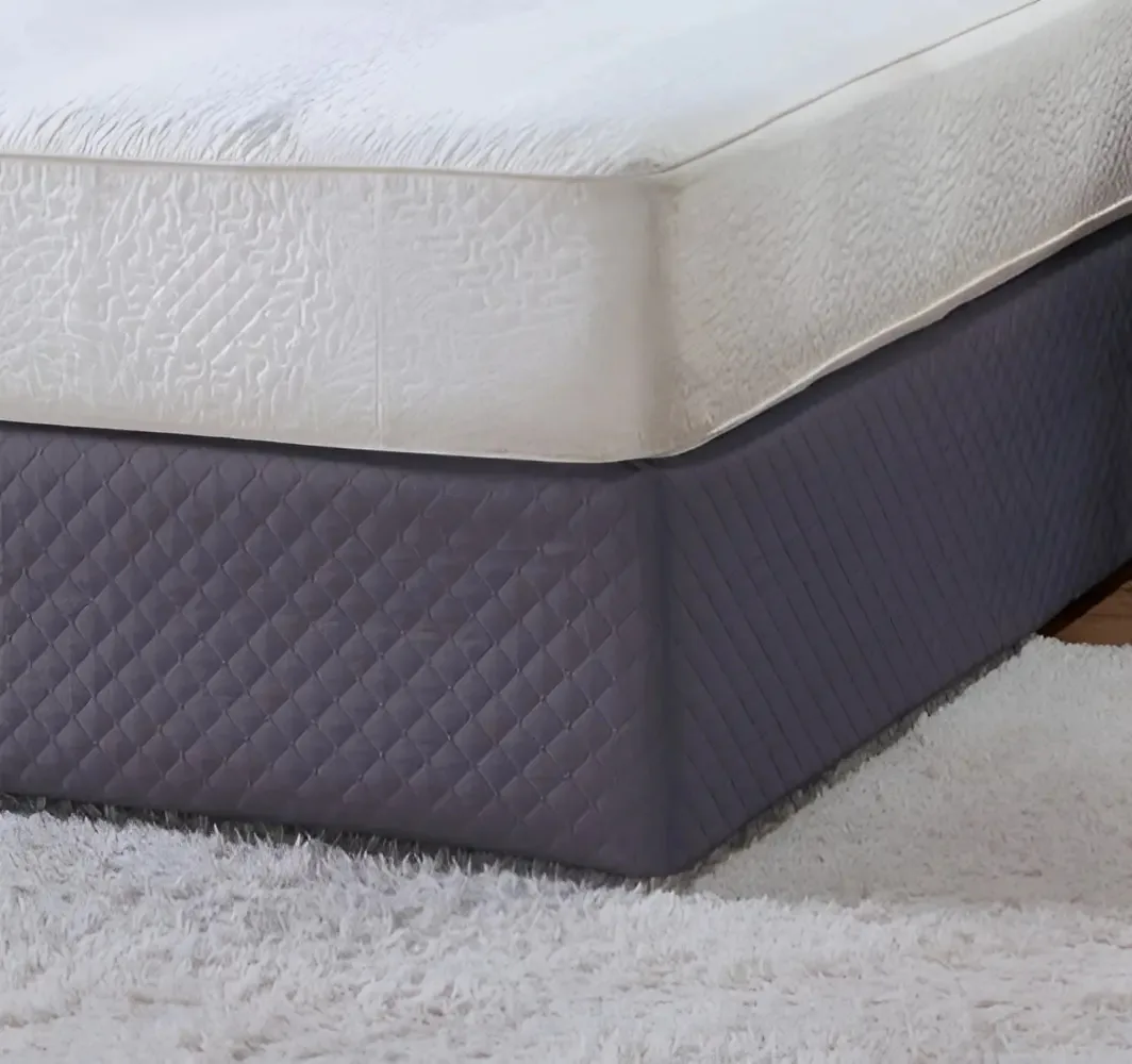 Saia Box Solteiro Matelado Ultrassônico E Elástico Ajustável Cor Cinza