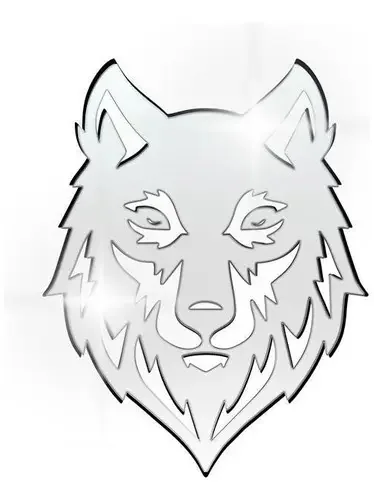 Acrílico Decorativo Espelhado Cabeça De Lobo Prata