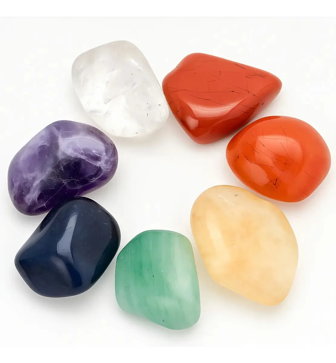 7 Pedras Dos Chakras Naturais Cristais Pequenas Kit Mistos