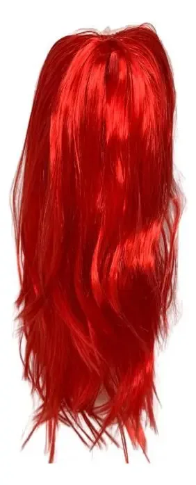 Peruca Vermelha Longa Lisa Fantasia Halloween Carnaval