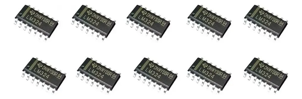 Kit 10 Amplificadores Operacionais SMD Texas LM324 SOIC-14 4 Canais