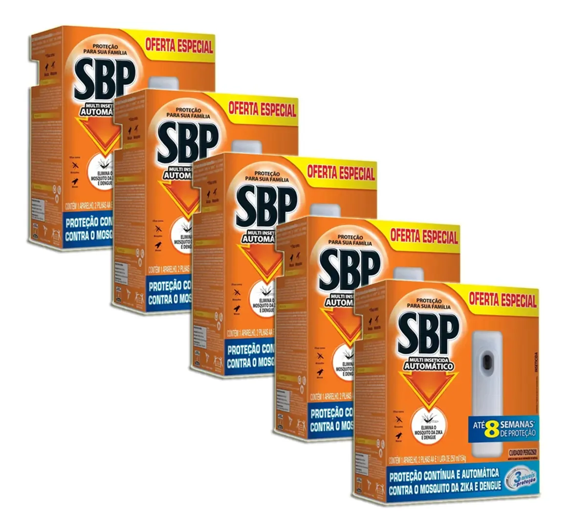 Inseticida Sbp Multi Tradicional 250ml Aparelho E Refil Kit5