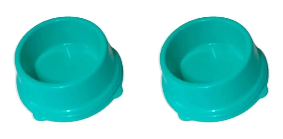 Kit 2 Comedouros Pote Ração E Água Comida 600ml Cães E Gato Cor Verde Candy