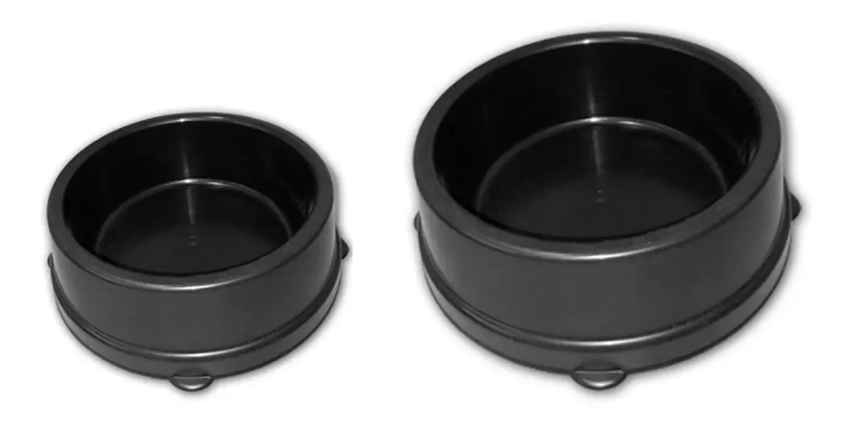 Kit 2 Comedouros Pote Ração Pequeno E Médio Cães E Gato Cor Preto
