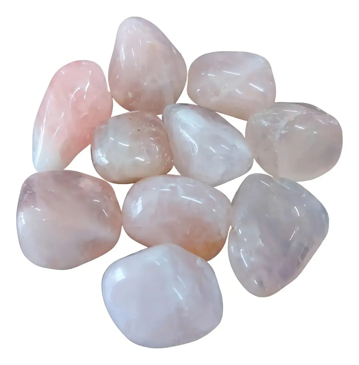Kit 10 Pedras Quartzo Rosa Rolada Tamanho Médio Possibilita
